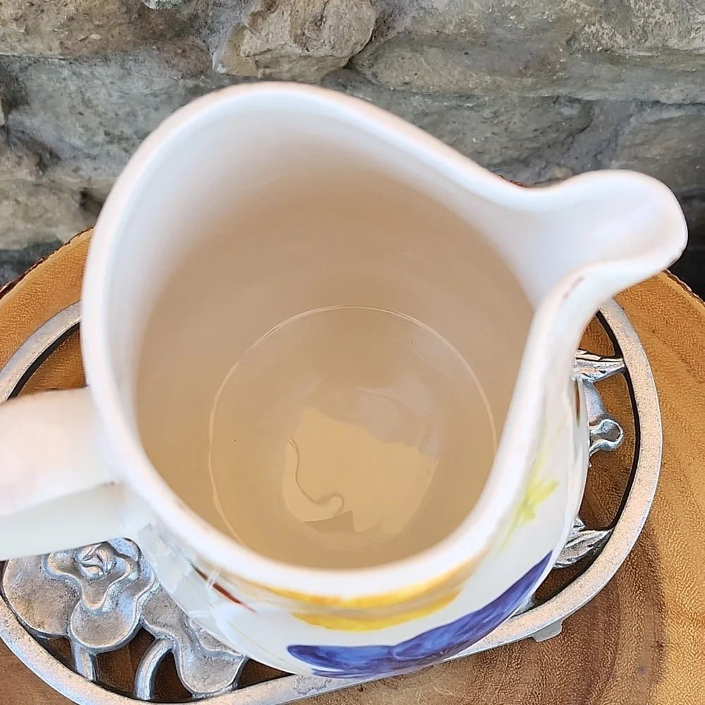 GTB HOME ITALIAN 72 OUNCE FLORAL POPPY PITCHER - Picture 5 of 11